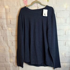 True Craft  2XL Long Sleeve Blue Thermal Henley Shirt NWT